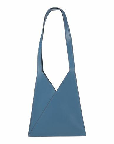 Mm6 Maison Margiela Woman Shoulder bag Pastel blue Cow leather, Polyurethane, Polyester, Viscose Cover