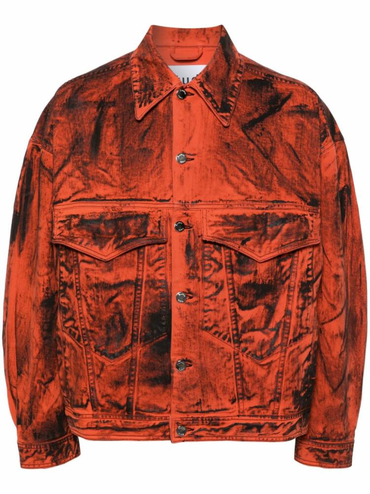 Etudes Shadow Denim Paint jacket - Orange Cover