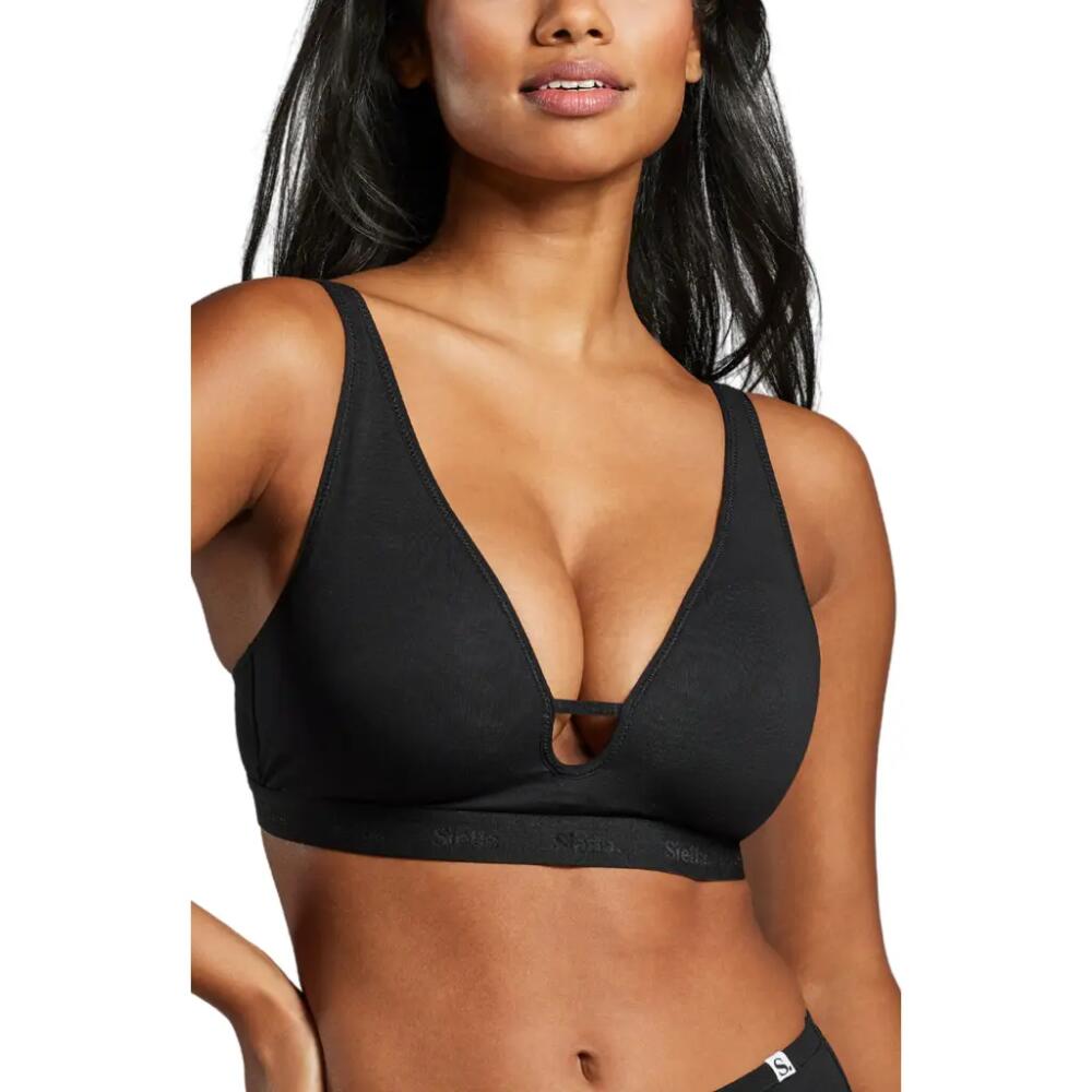 Siella Organic Cotton Plunge Foam Bra in Black Cover