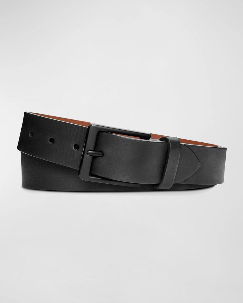 Shinola Men's Lightning Bolt Keeper Leather Belt, Black Cover