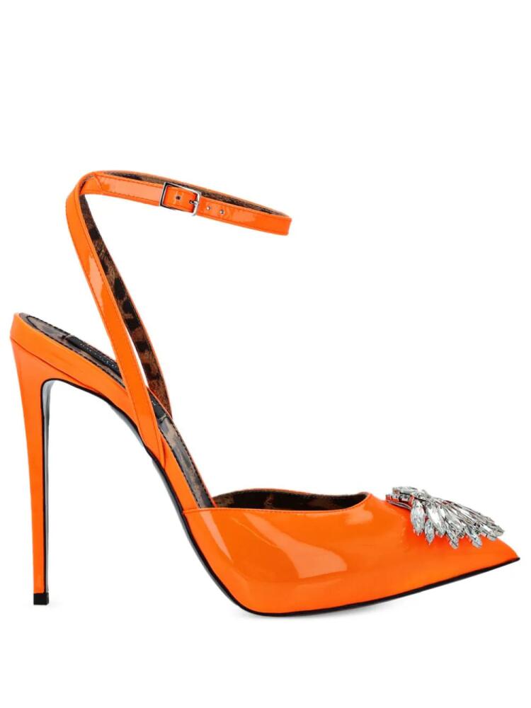 Philipp Plein Broche 120mm patent leather pumps - Orange Cover