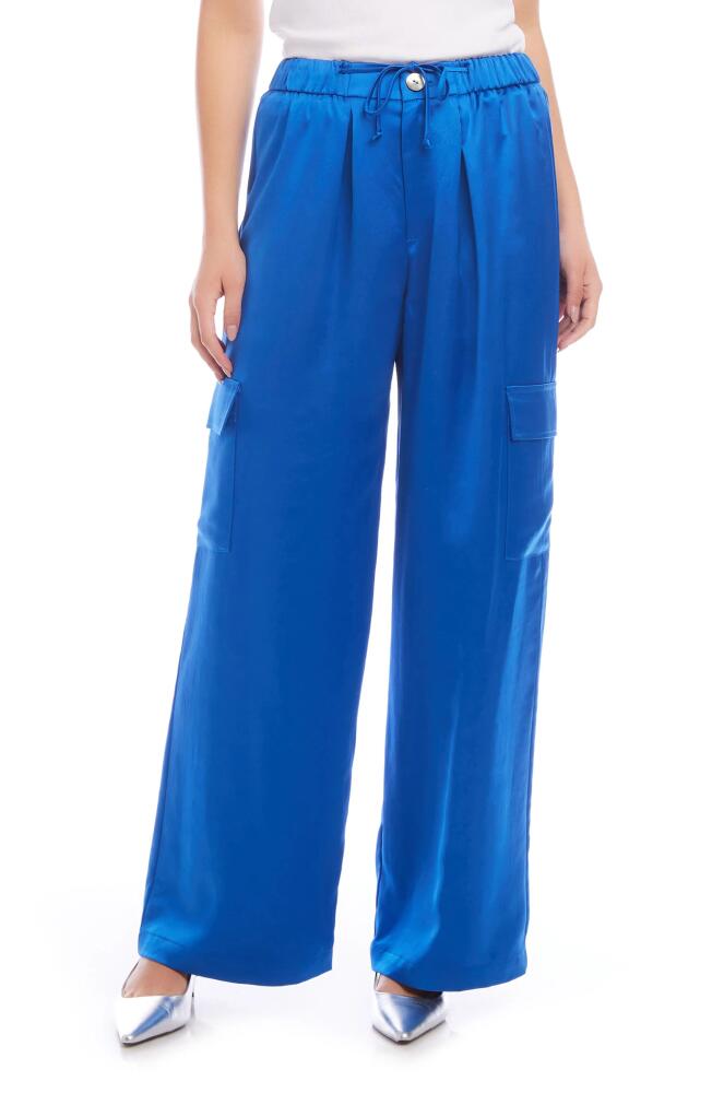 FIFTEEN TWENTY Sofi Satin Wide Leg Pants in Sapphire Blue Cover