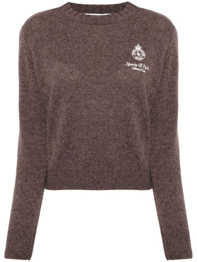 Sporty & Rich logo-embroidered cashmere jumper - Brown Cover