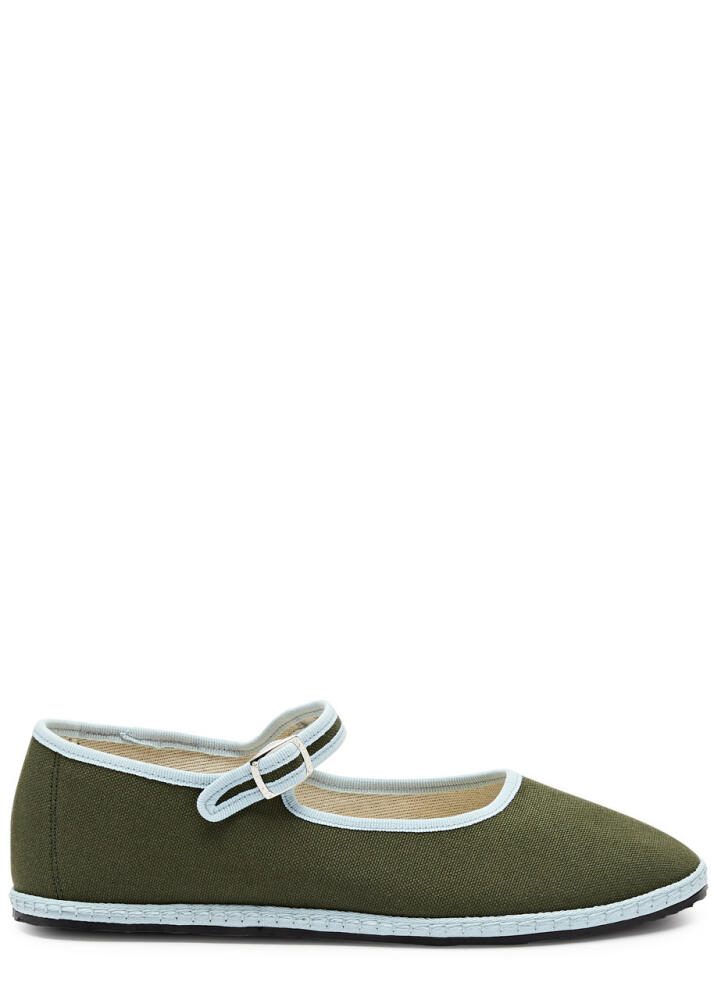 Vibi Venezia Canvas Mary Jane Flats - Green Cover