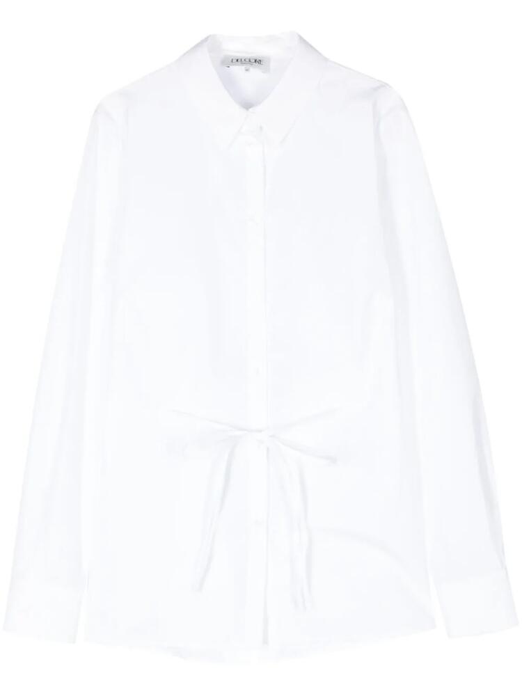 Del Core tie-waist poplin cotton shirt - White Cover