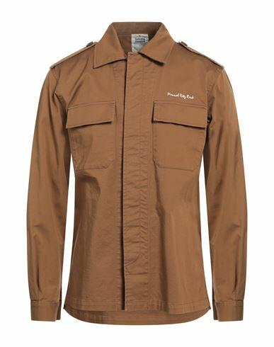 Manuel Ritz Man Shirt Camel Cotton, Elastane Cover