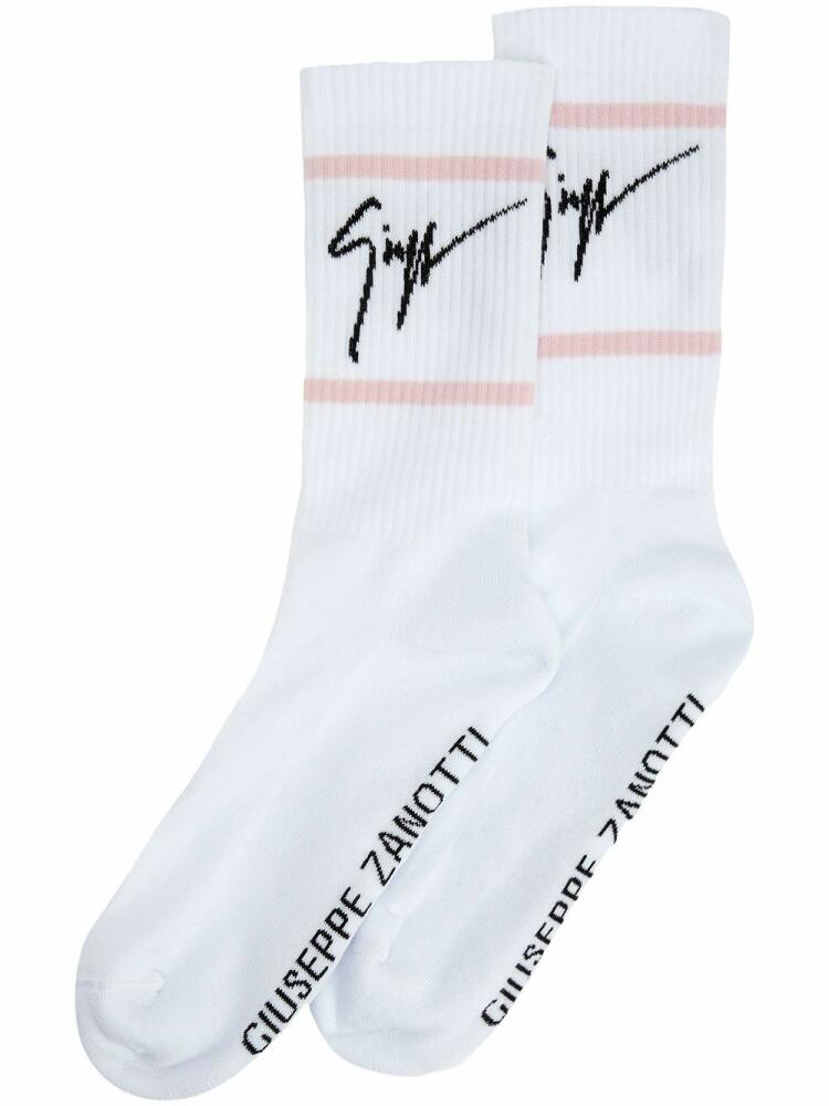 Giuseppe Zanotti intarsia-knit ankle socks - White Cover