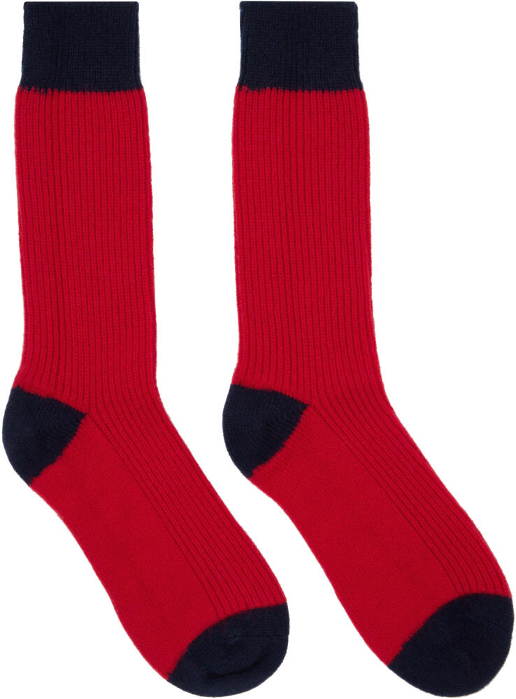 Guest in Residence Red & Navy 'The Soft' Socks Cover