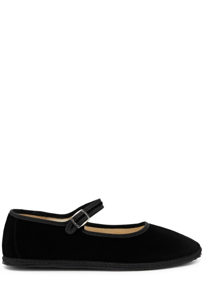 Vibi Venezia Velvet Mary Jane Flats - Black Cover