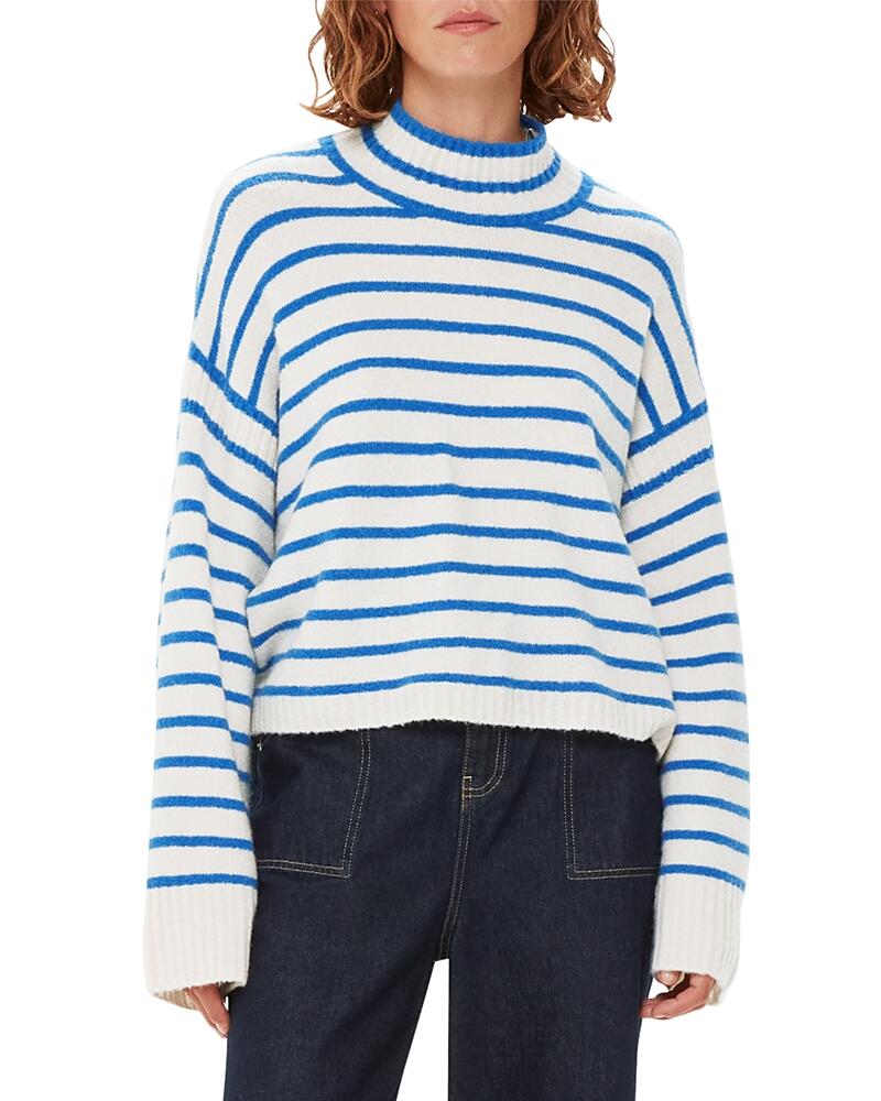 Whistles Stripe Rib Detail Funnel Knit Sweater Cover