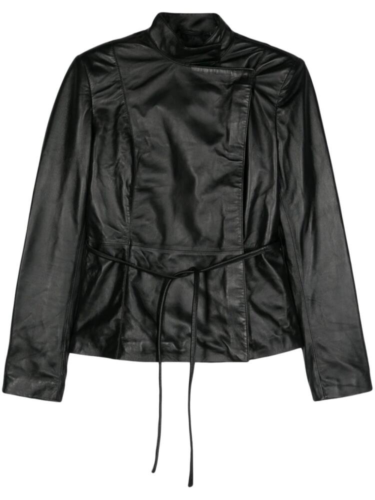 Ludovic de Saint Sernin belted zipped leather jacket - Black Cover