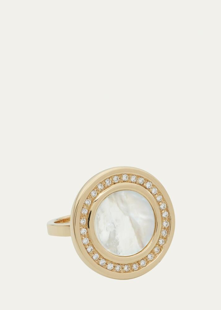 L. Klein 18K Gold Toscana Mother-of-Pearl and Diamond Ring Cover