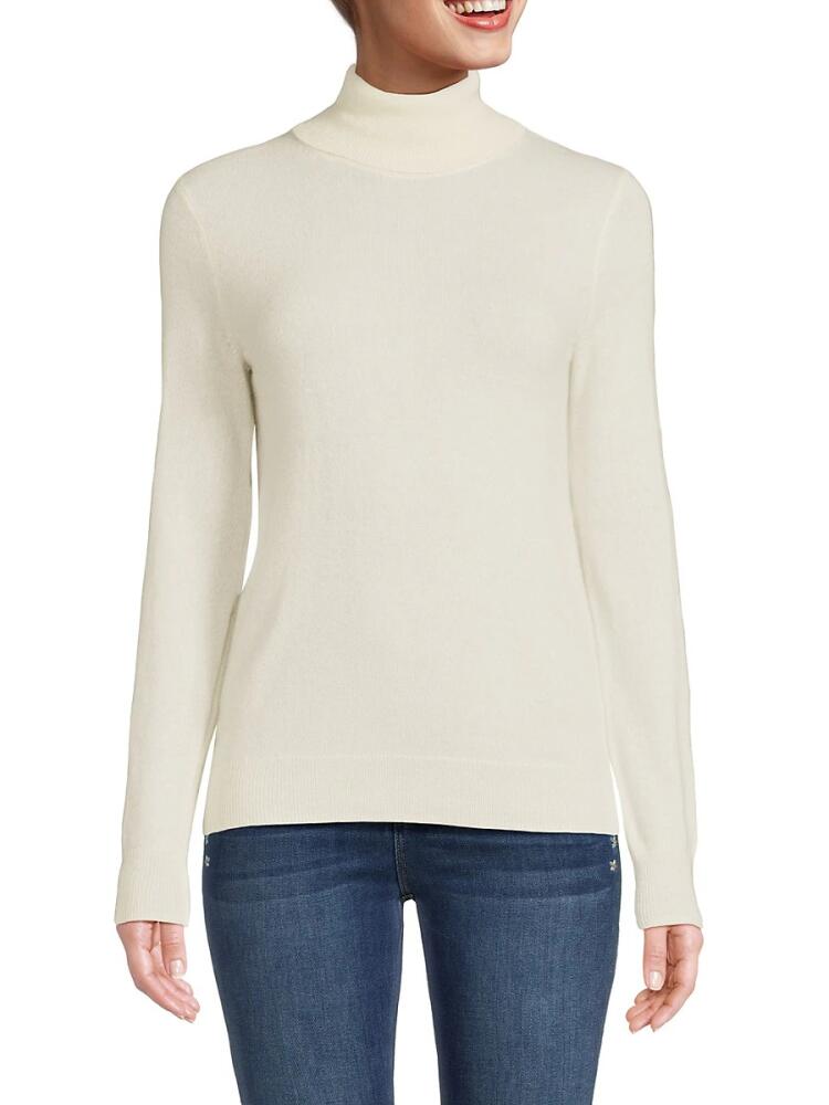 Amicale Women's Cashmere Turtleneck Sweater - Ivory Cover