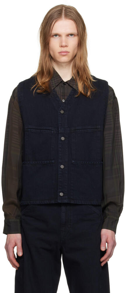 LEMAIRE Navy 4 Pocket Denim Vest Cover