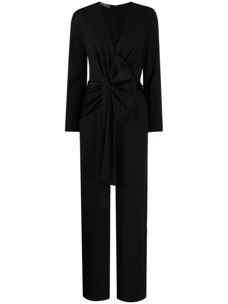 Alberta Ferretti Enver bow-detail satin jumpsuit - Black Cover