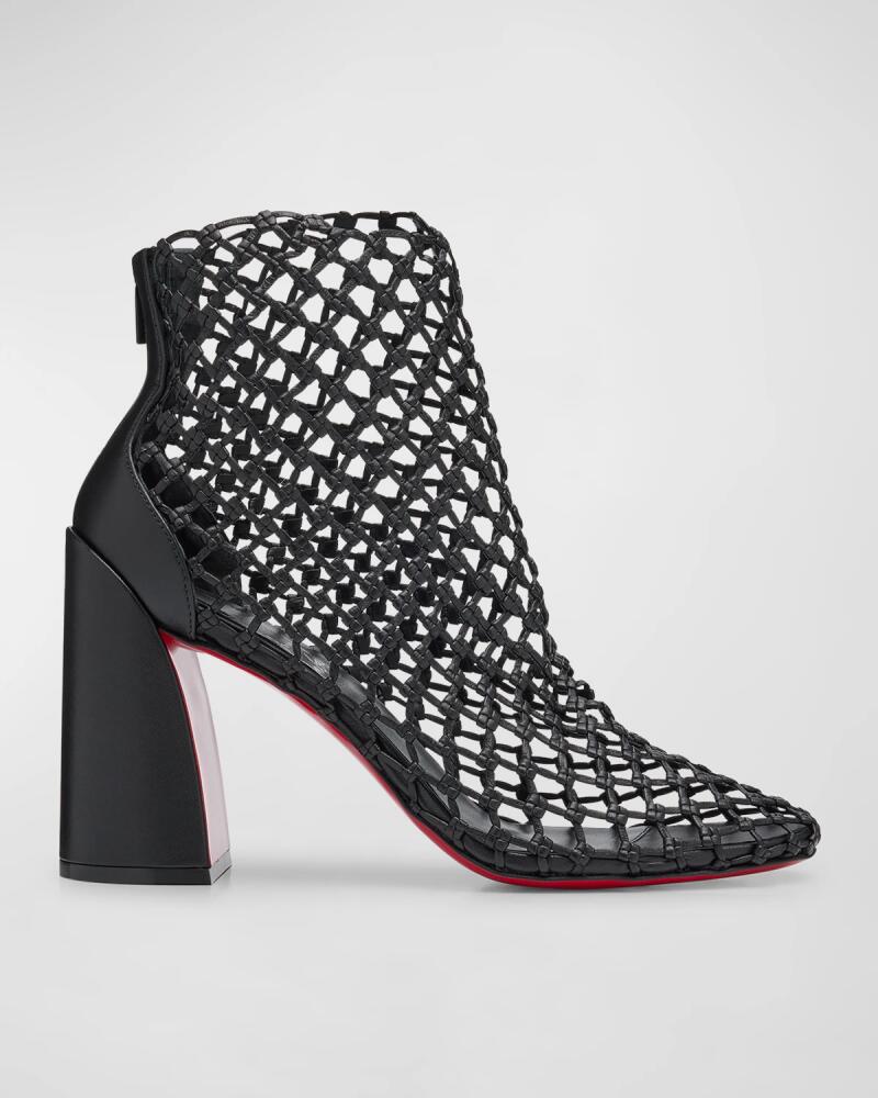 Christian Louboutin Leather Net Red Sole Ankle Booties Cover