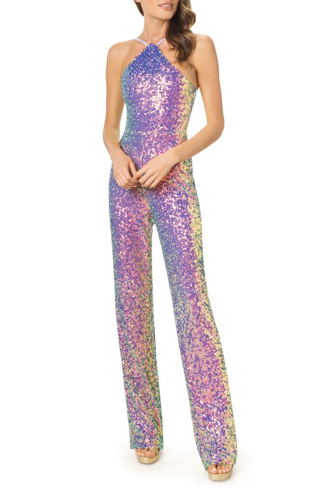 Dress the Population Darian Sequin Ombré Jumpsuit in Ultraviolet Cover