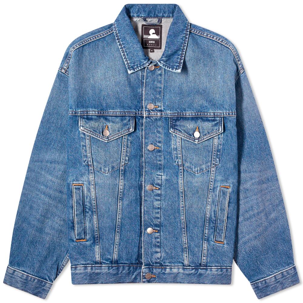 Edwin Men's EU-Trucker Denim Jacket in Manga Wash Blue Cover