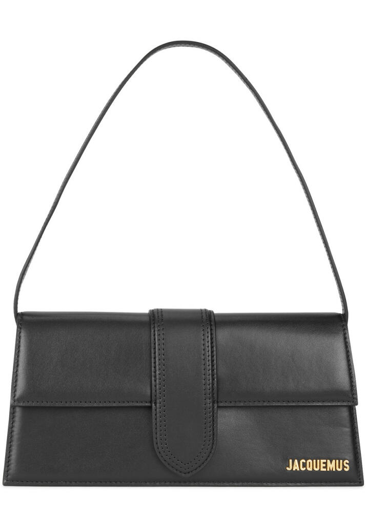 Jacquemus Le Bambino Long Leather Top Handle Bag, Bag, Black, Leather Cover