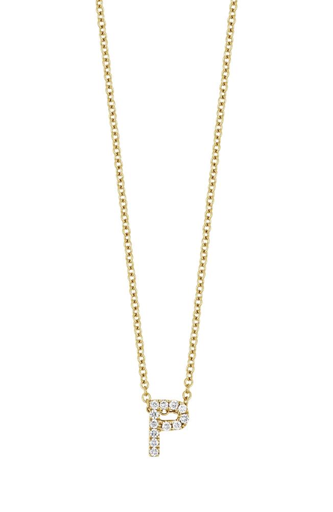 Bony Levy 18k Gold Pavé Diamond Initial Pendant Necklace in Yellow Gold - P Cover