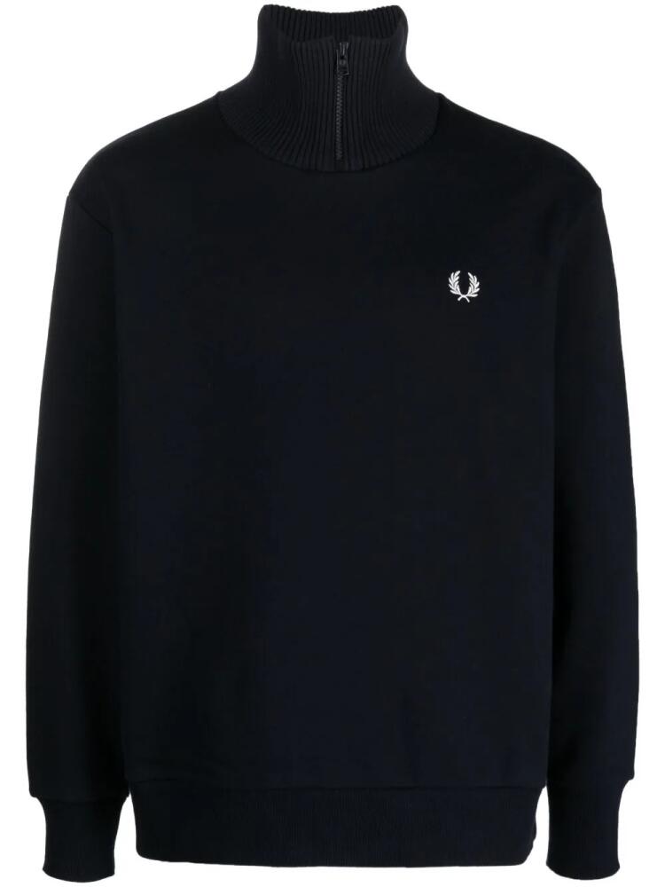 Fred Perry logo-print half-zipped sweatshirt - Blue Cover