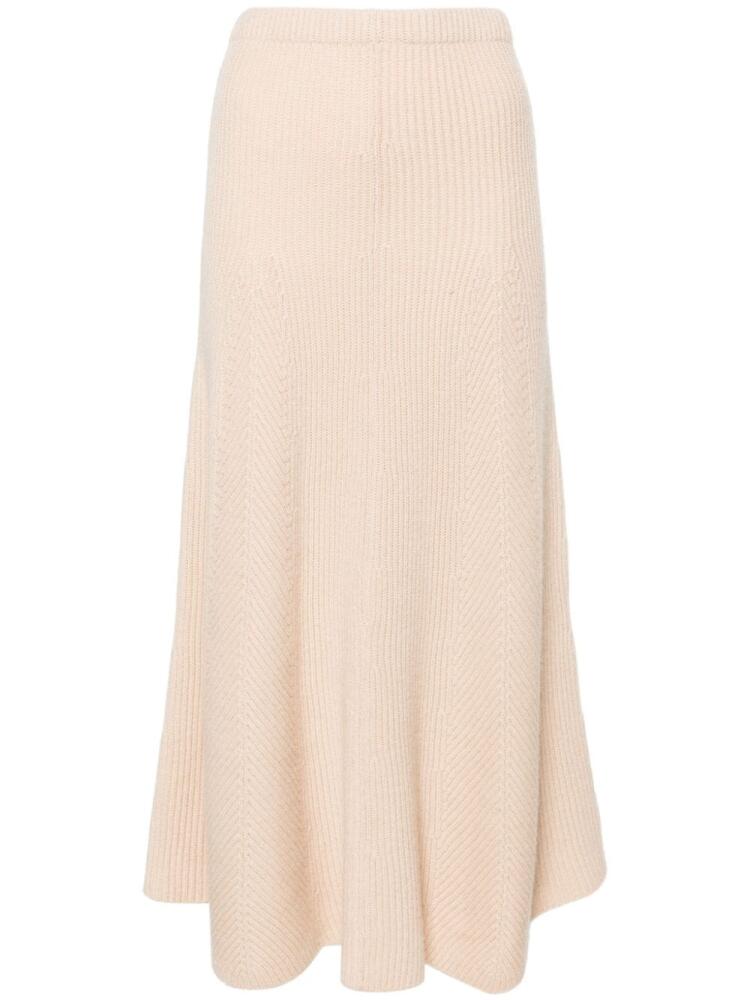 Forte Forte flared knitted midi skirt - Neutrals Cover