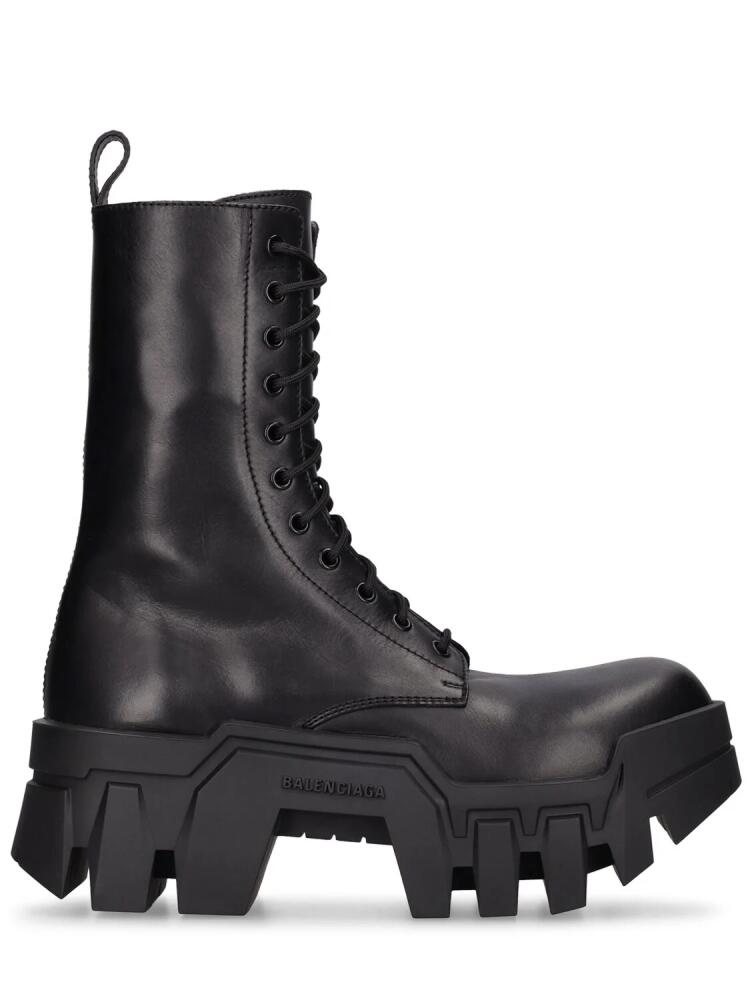 BALENCIAGA 80mm Bulldozer Leather Lace-up Boots Cover