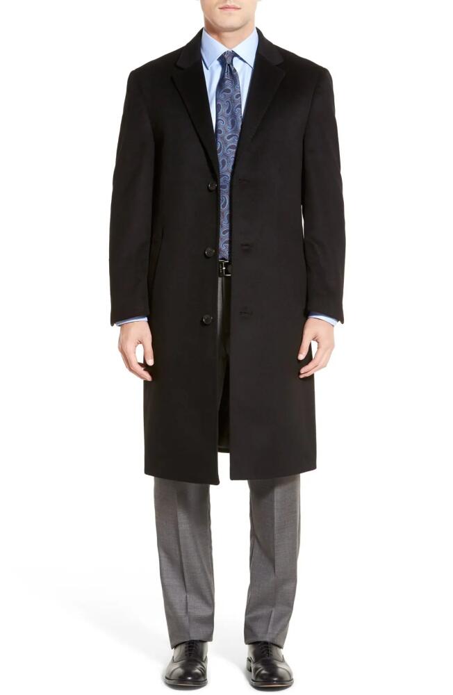 Hart Schaffner Marx Sheffield Classic Fit Wool & Cashmere Overcoat in Black Cover