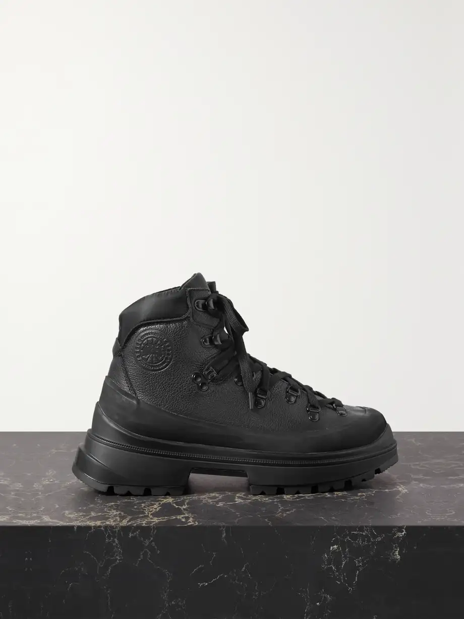 Canada Goose - Journey Shell-trimmed Textured-leather Ankle Boots - Black Cover