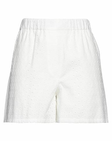 Kenzo Woman Shorts & Bermuda Shorts White Cotton Cover