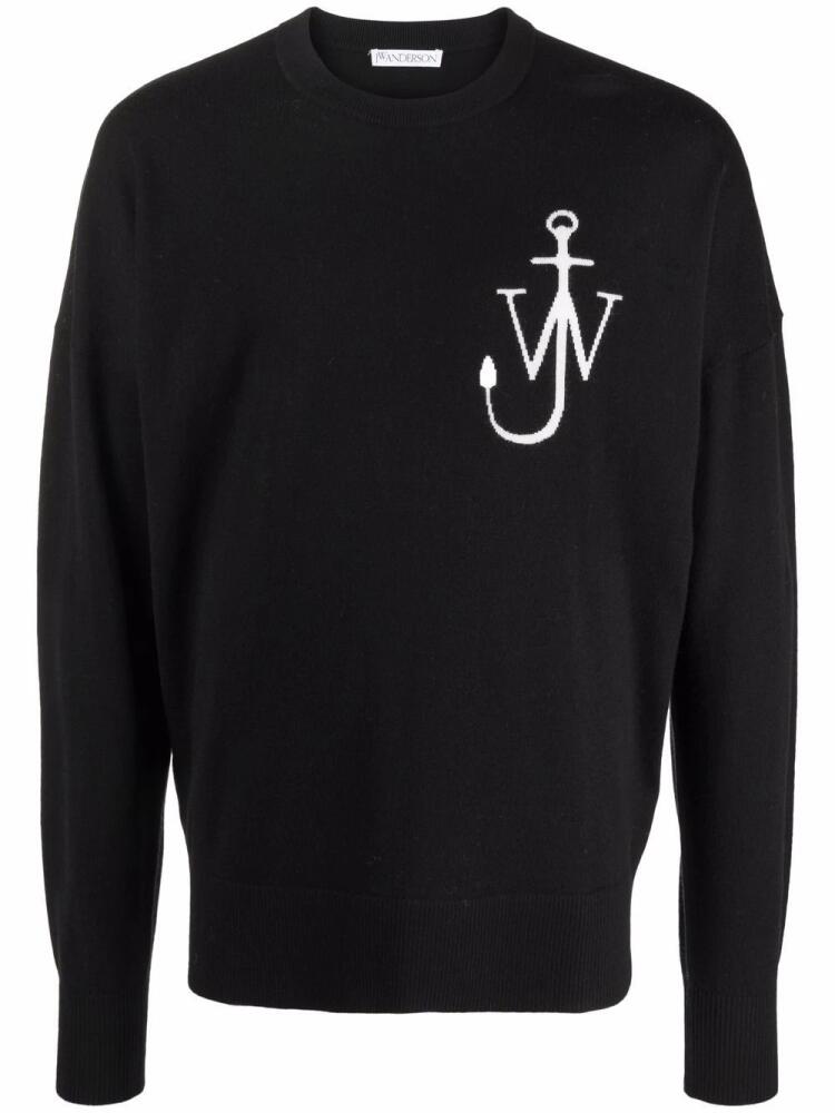 JW Anderson intarsia-knit logo jumper - Black Cover