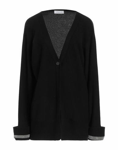 Fabiana Filippi Woman Cardigan Black Virgin Wool, Silk, Cashmere Cover