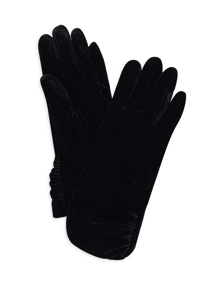 MARCUS ADLER Women's Shirred Velvet Gloves - Navy Cover