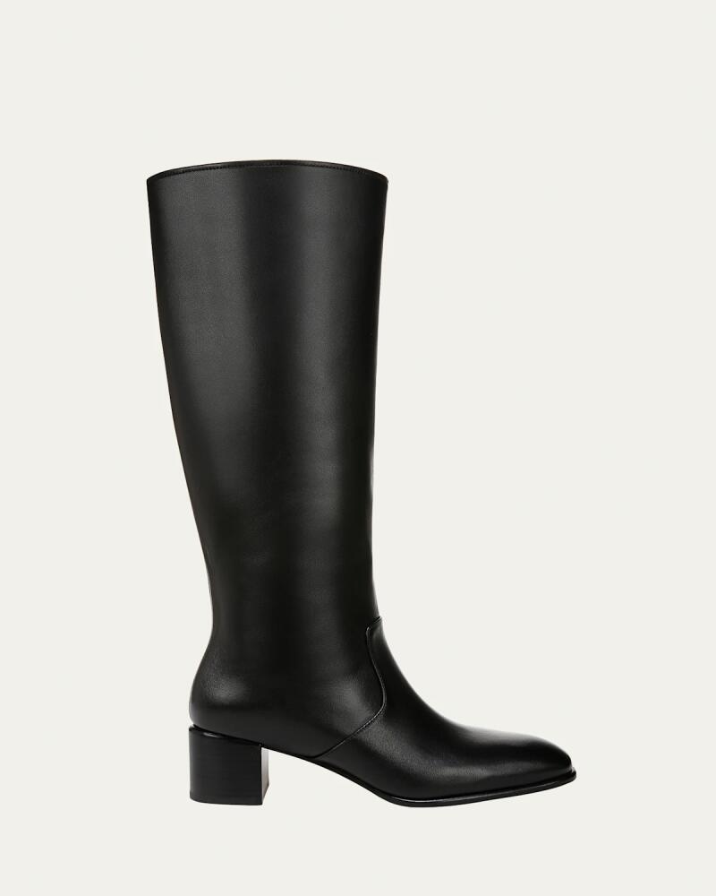 Vince Leather Block-Heel Knee Boots Cover