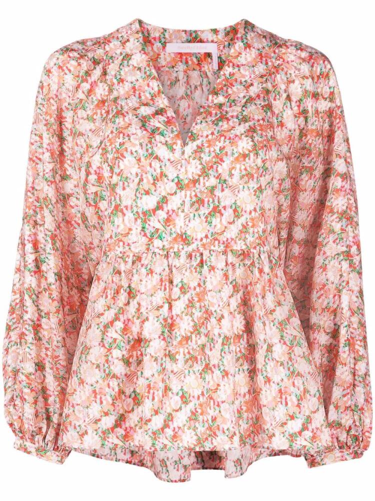 See by Chloé floral-print silk blouse - Red Cover