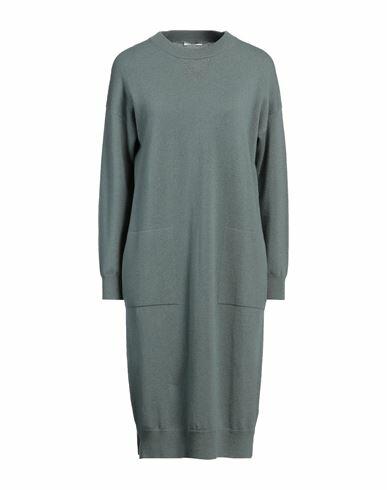 Peserico Woman Midi dress Sage green Virgin Wool, Silk, Cashmere, Metallic fiber Cover