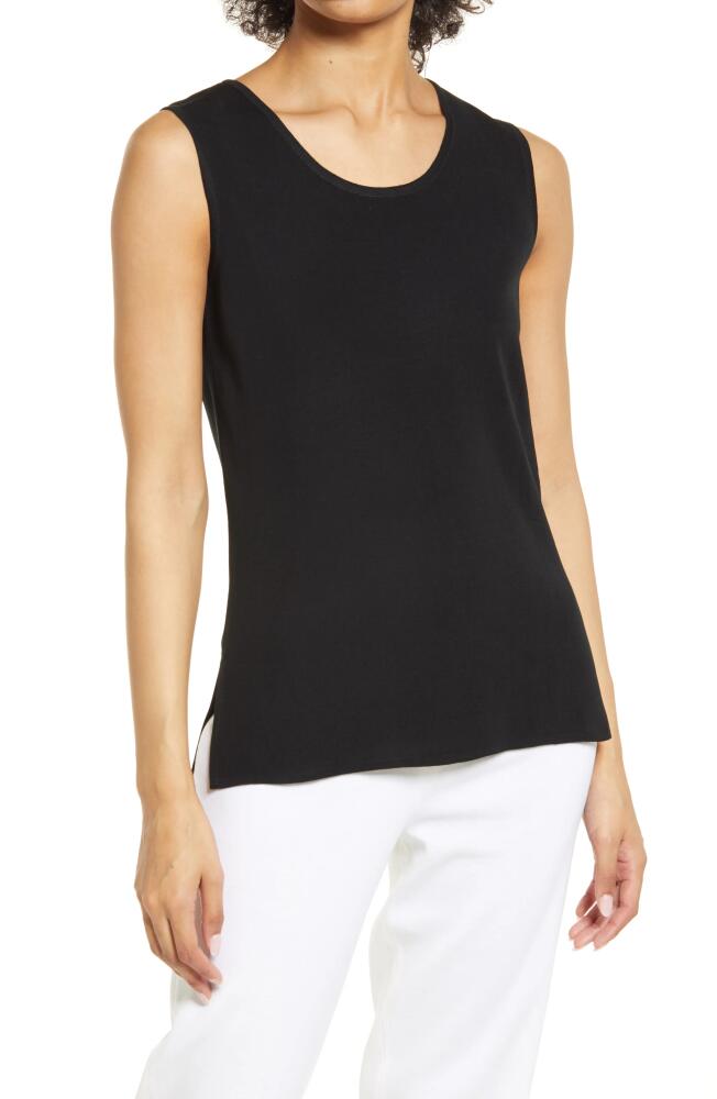 Ming Wang Scoop Neck Sweater Tank in Black Cover