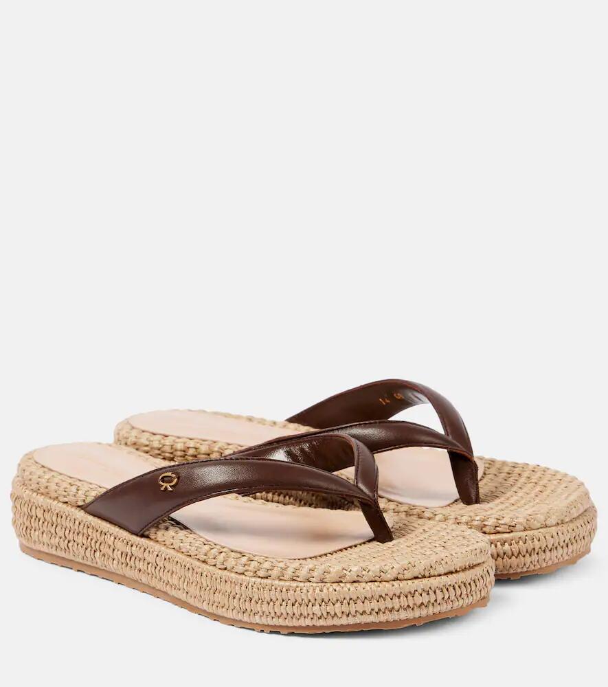 Gianvito Rossi Leather platform espadrille thong sandals Cover