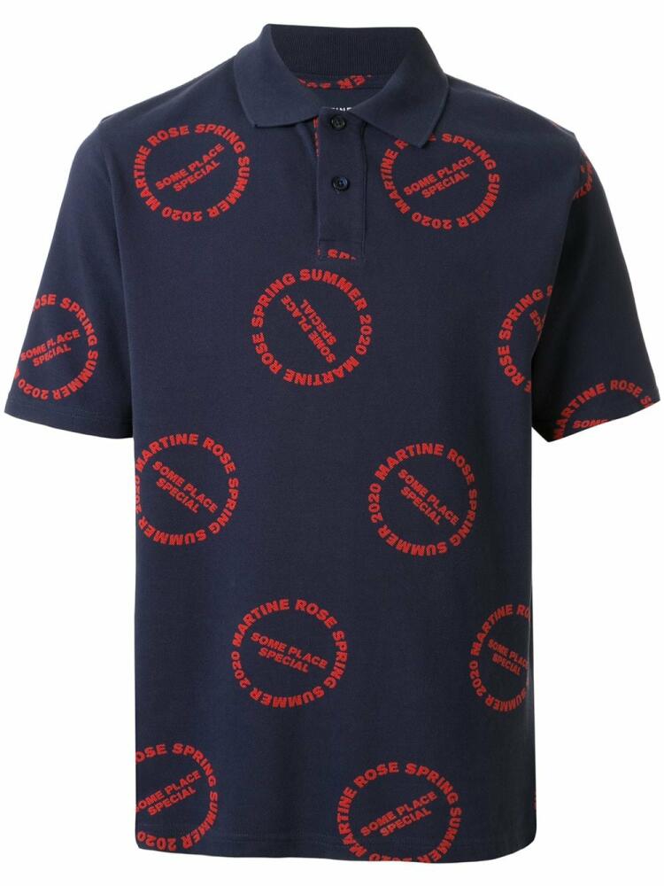 Martine Rose Baba logo print polo shirt - Blue Cover