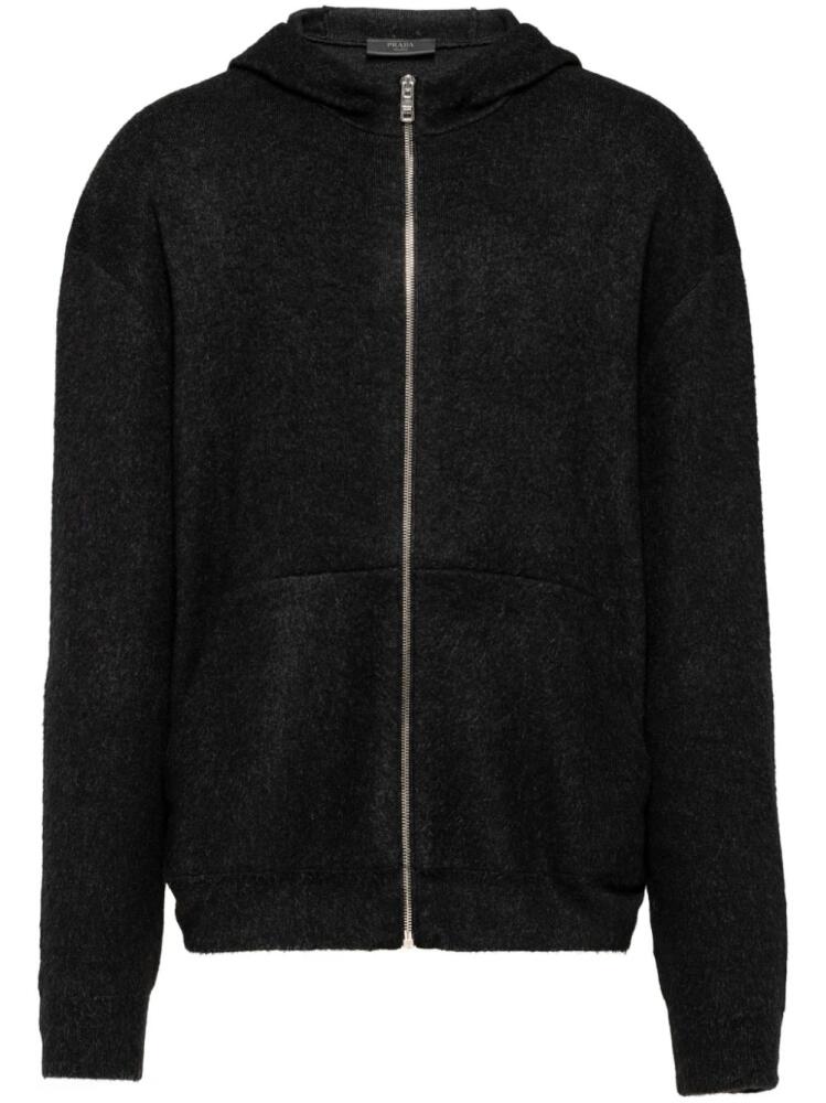 Prada zip-front cashmere hoodie - Grey Cover