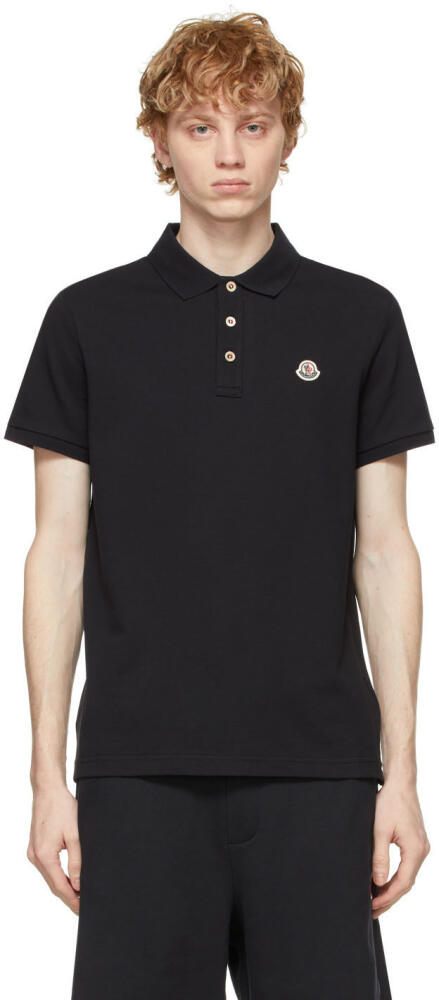 Moncler Navy Tricolor Logo Polo Cover