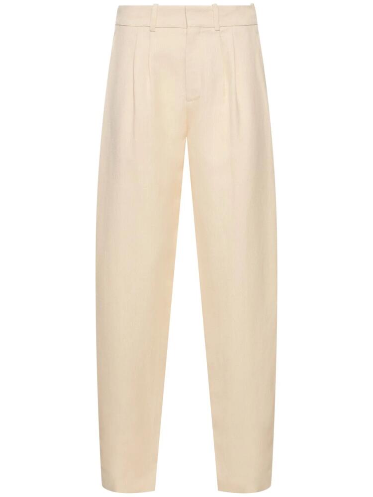 RALPH LAUREN COLLECTION Pleated Linen & Silk Pants Cover