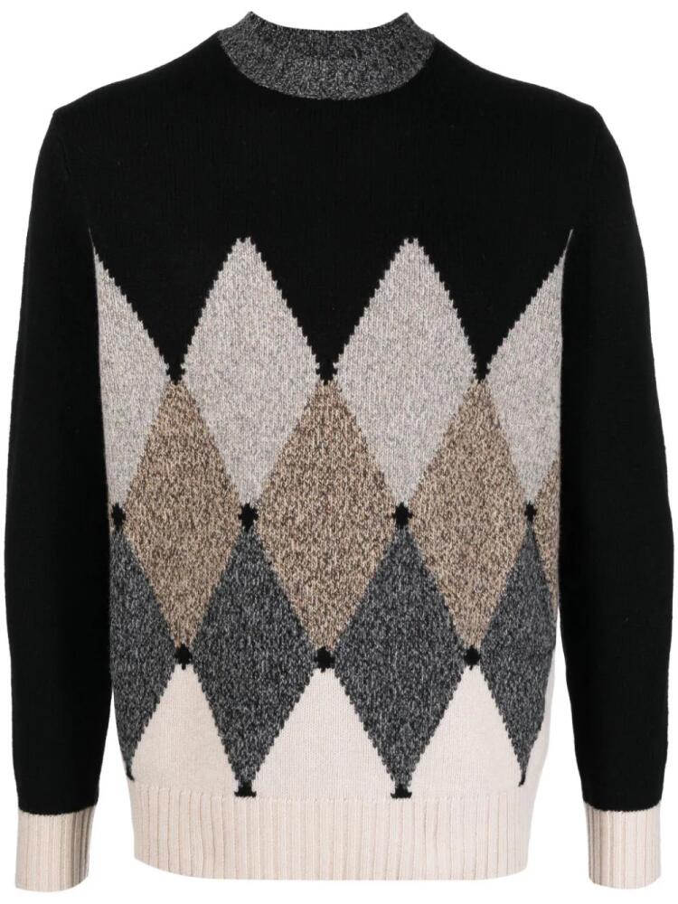 Ballantyne argyle intarsia-knit wool jumper - Black Cover