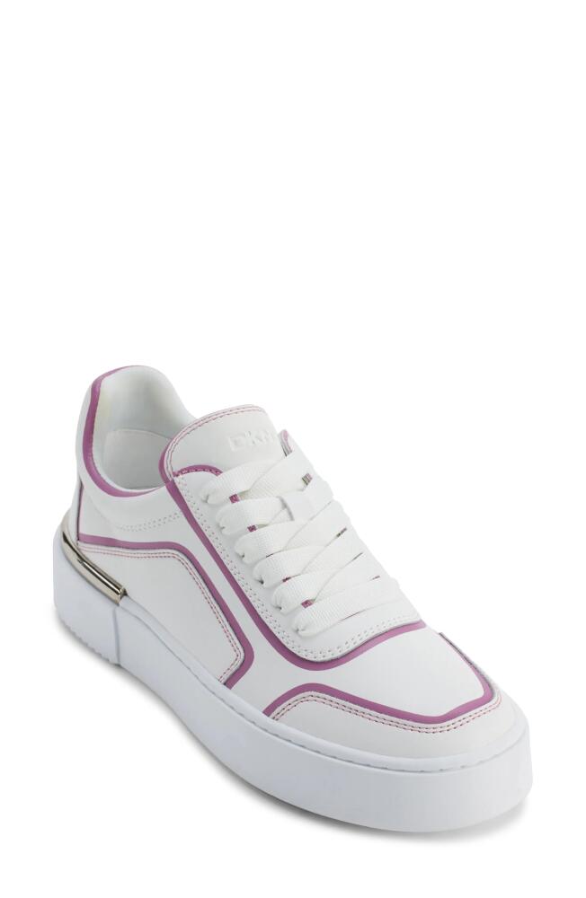 DKNY Baylor Platform Sneaker in White/Pink Cover