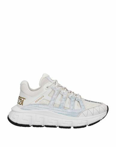 Versace Woman Sneakers White Soft Leather, Textile fibers Cover