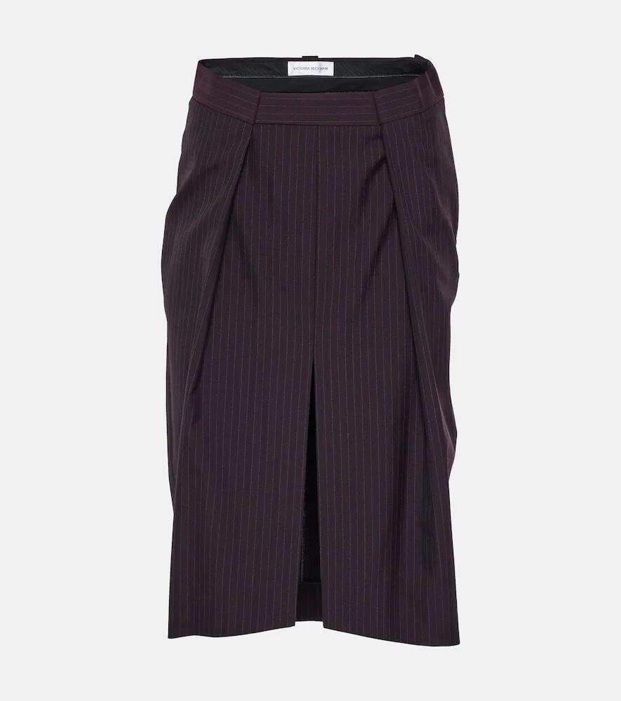 Victoria Beckham Herringbone chalk stripe midi skirt Cover