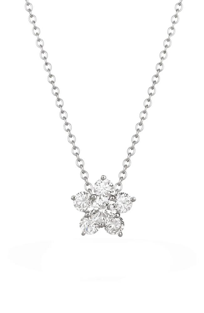 Kwiat Floral Cluster Diamond Pendant Necklace in White Gold/Diamond Cover