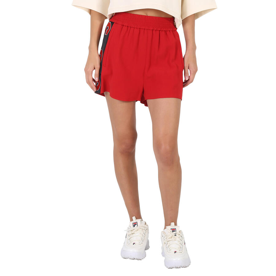 Stella McCartney Ladies Pants Red Logo Trim Shorts Cover