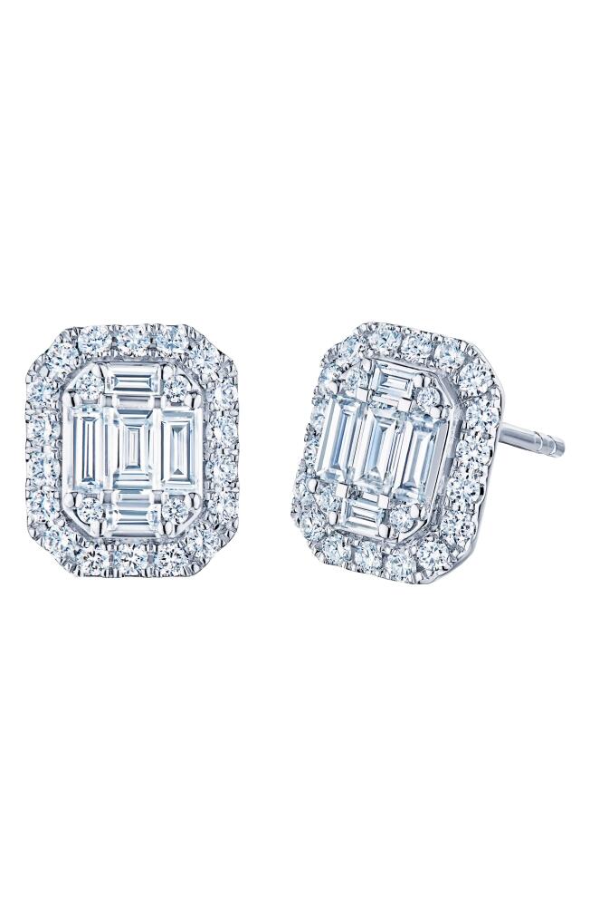 Kwiat Sunburst Diamond Stud Earrings in 18K White Gold Cover