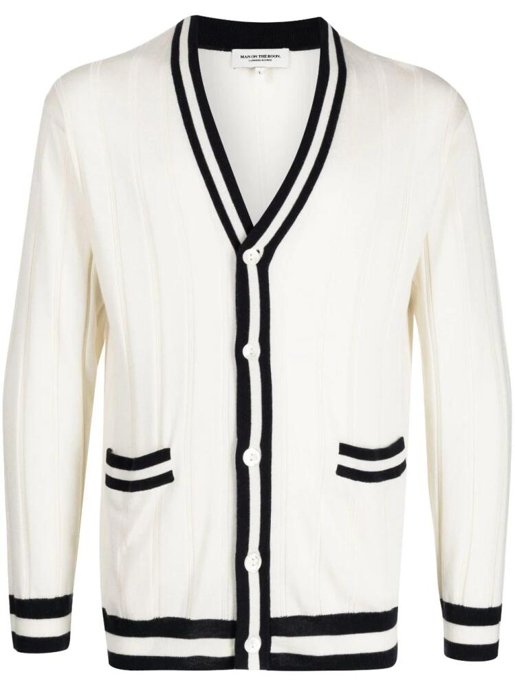 Man On The Boon. two-tone buttoned cardigan - White Cover